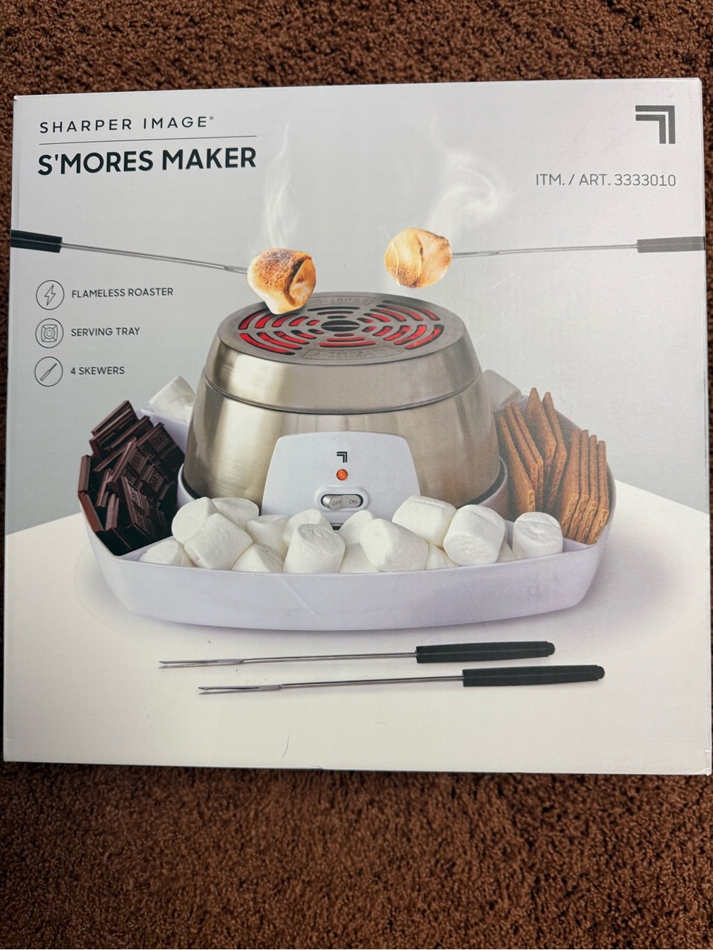 Sharper Image Stainless Steel S'mores Maker with White Tray